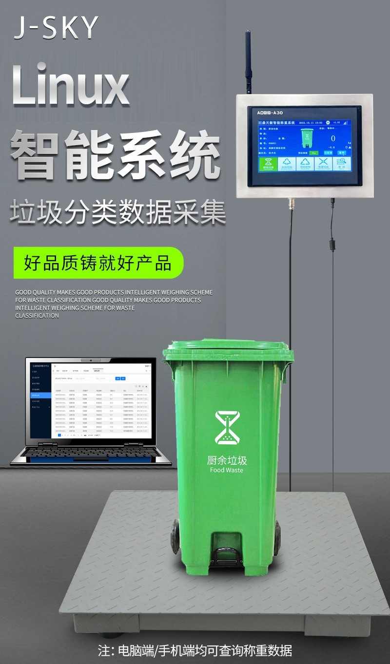 社区垃圾分类称重的4G物联网电子磅秤 对接苏州平台的垃圾分类电子秤(图1)